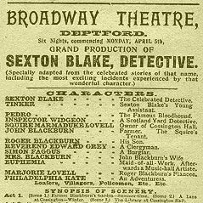 Sexton Blake Theatre bill