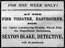 Sexton Blake Theatre bill